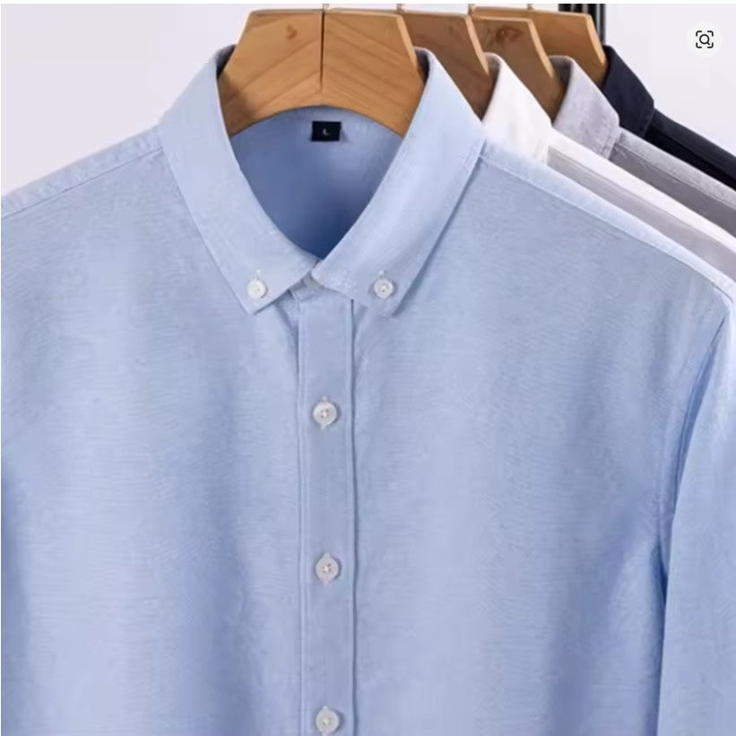 Ice Blue Oxford Cotton Shirt For Man