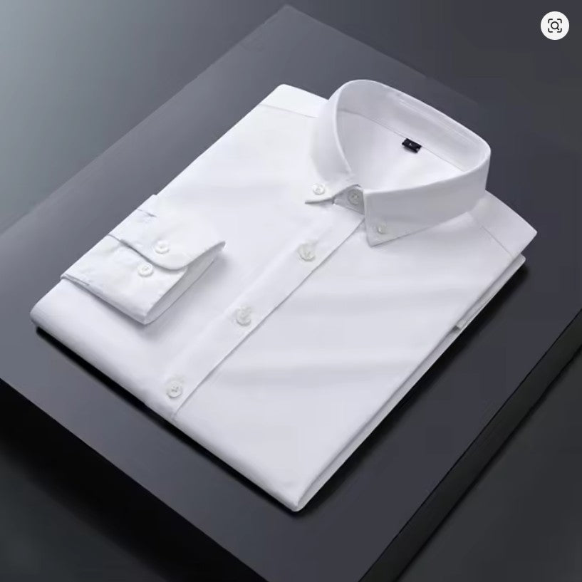 Pearl White Oxford Cotton Shirt For Man
