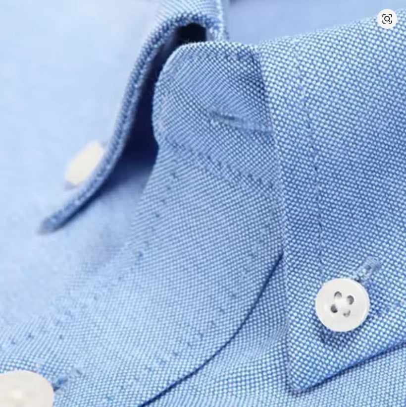 Ice Blue Oxford Cotton Shirt For Man