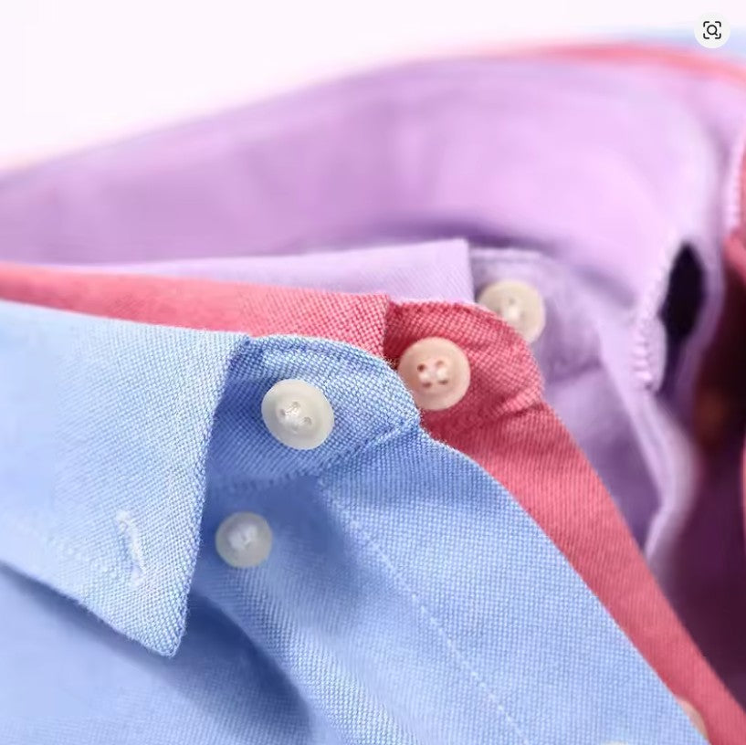 Ice Blue Oxford Cotton Shirt For Man