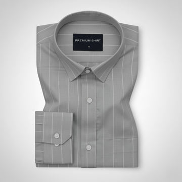 Ash Grey Pinstripe Oxford Shirt