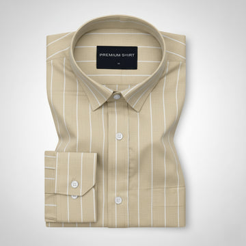 Desert Beige Pinstripe Oxford Shirt