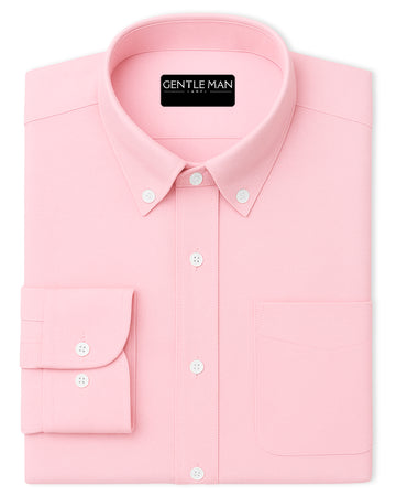 Pink Oxfords Cotton Shirt For Men