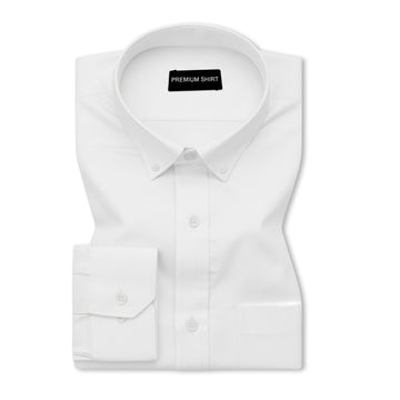 Pearl White Oxford Cotton Shirt For Man
