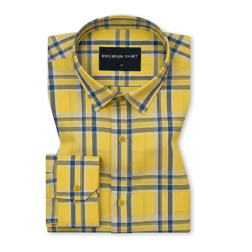 Marigold Classic Check Cotton Blend Shirt for Men
