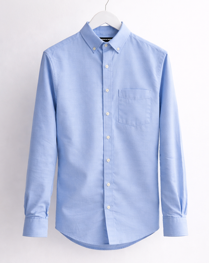 New Denim Blue Oxford Cotton Shirt For Men
