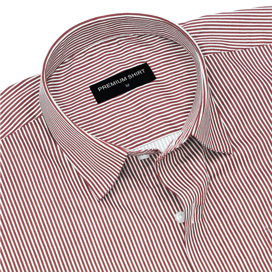 Maroon Cotton Blend Stripes Shirt for Men