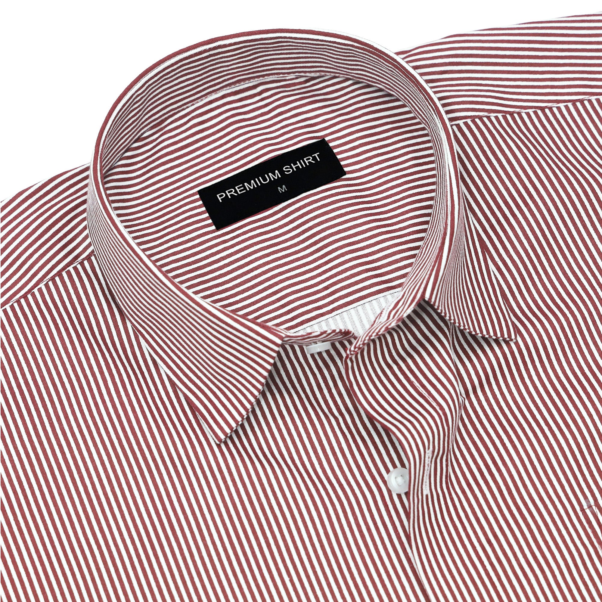 Pack of 2 Ocean Breeze & Maroon Cotton Blend Stripes Shirts Bundle For Men