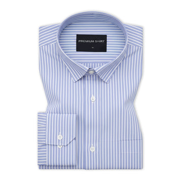 Cambridge Blue Pinstripe Oxford Shirt For Men