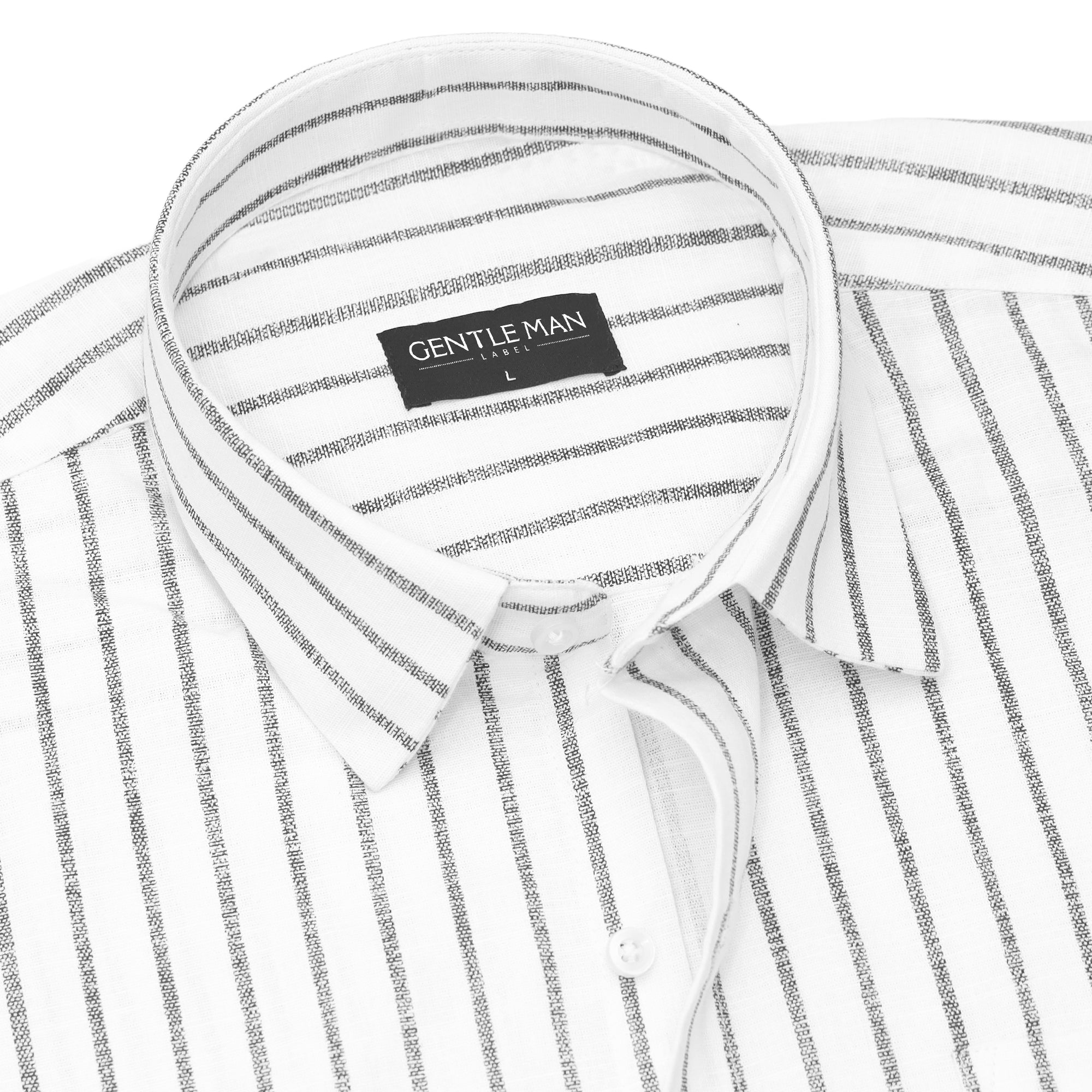White Pinstripe Linen Shirt