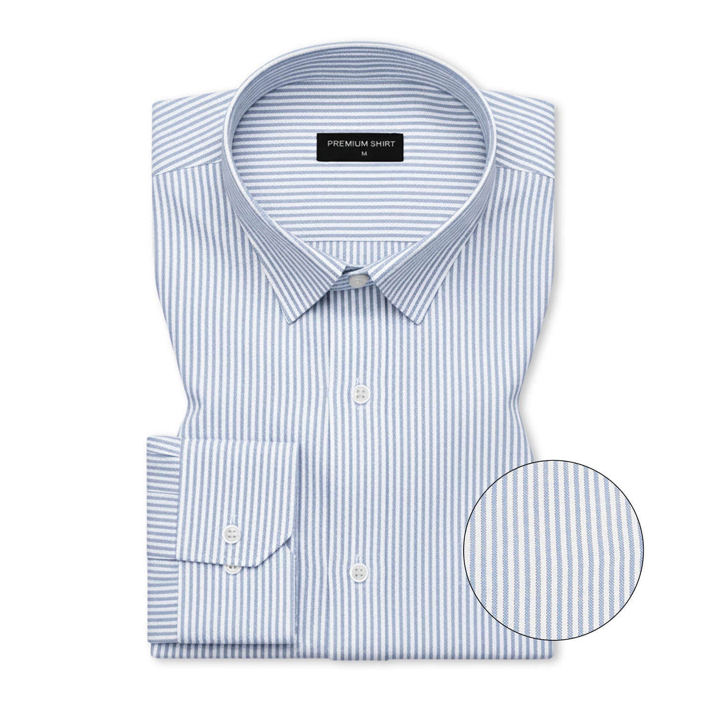 Bold Blue Pinstripe Oxford Shirt For Men
