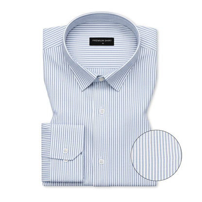 Bold Blue Pinstripe Oxford Shirt For Men