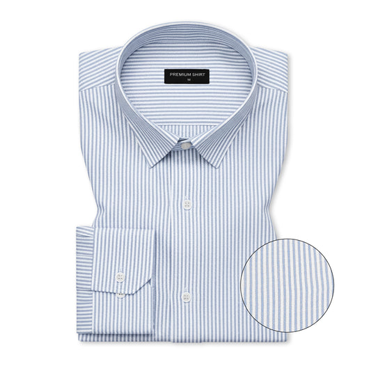 Bold Blue Pinstripe Oxford Shirt For Men
