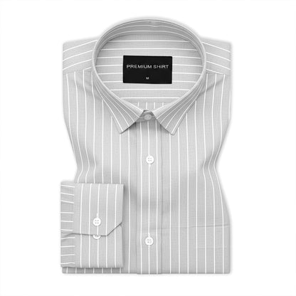 Grey Small Pinstripe Oxford Shirt For Men