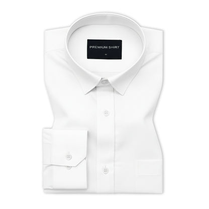 Pearl White Twill Cotton Shirt For Men