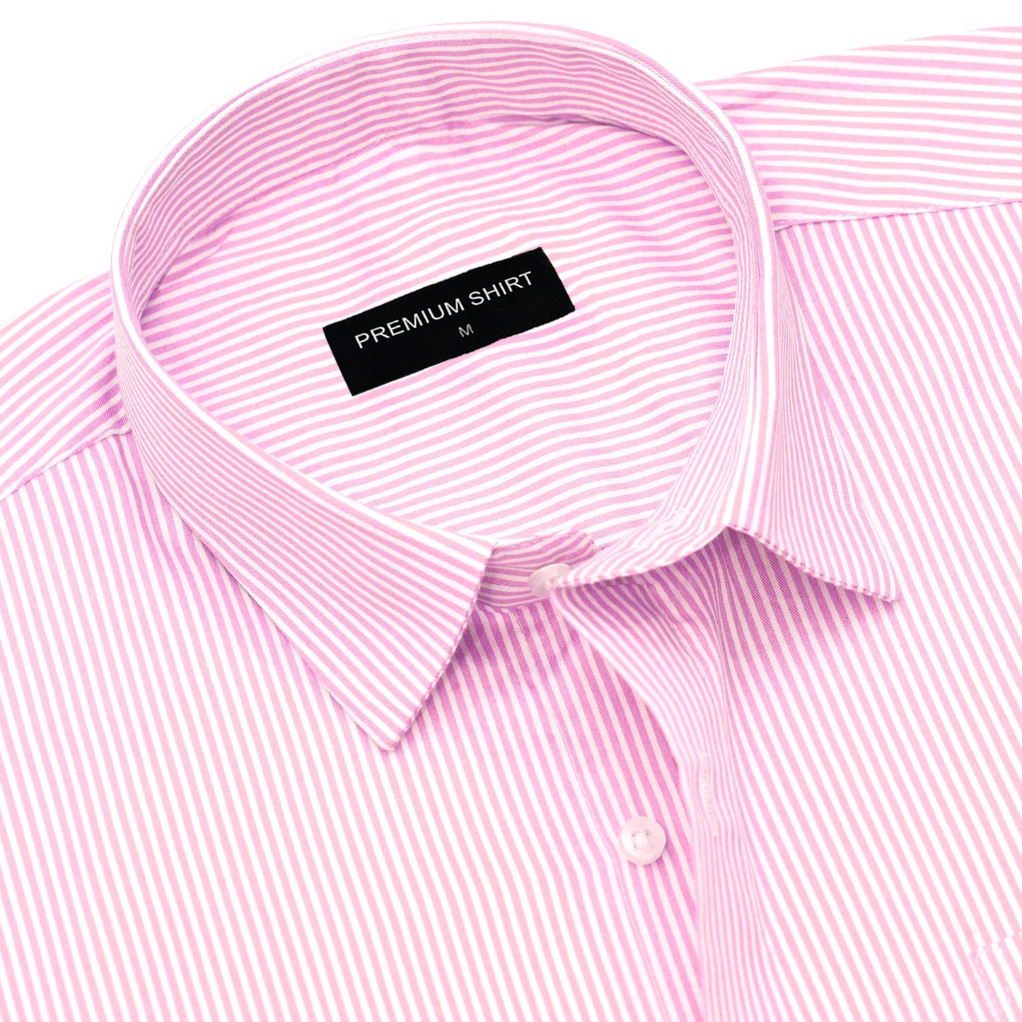 Pink Cotton Blend Stripes Shirt for Men