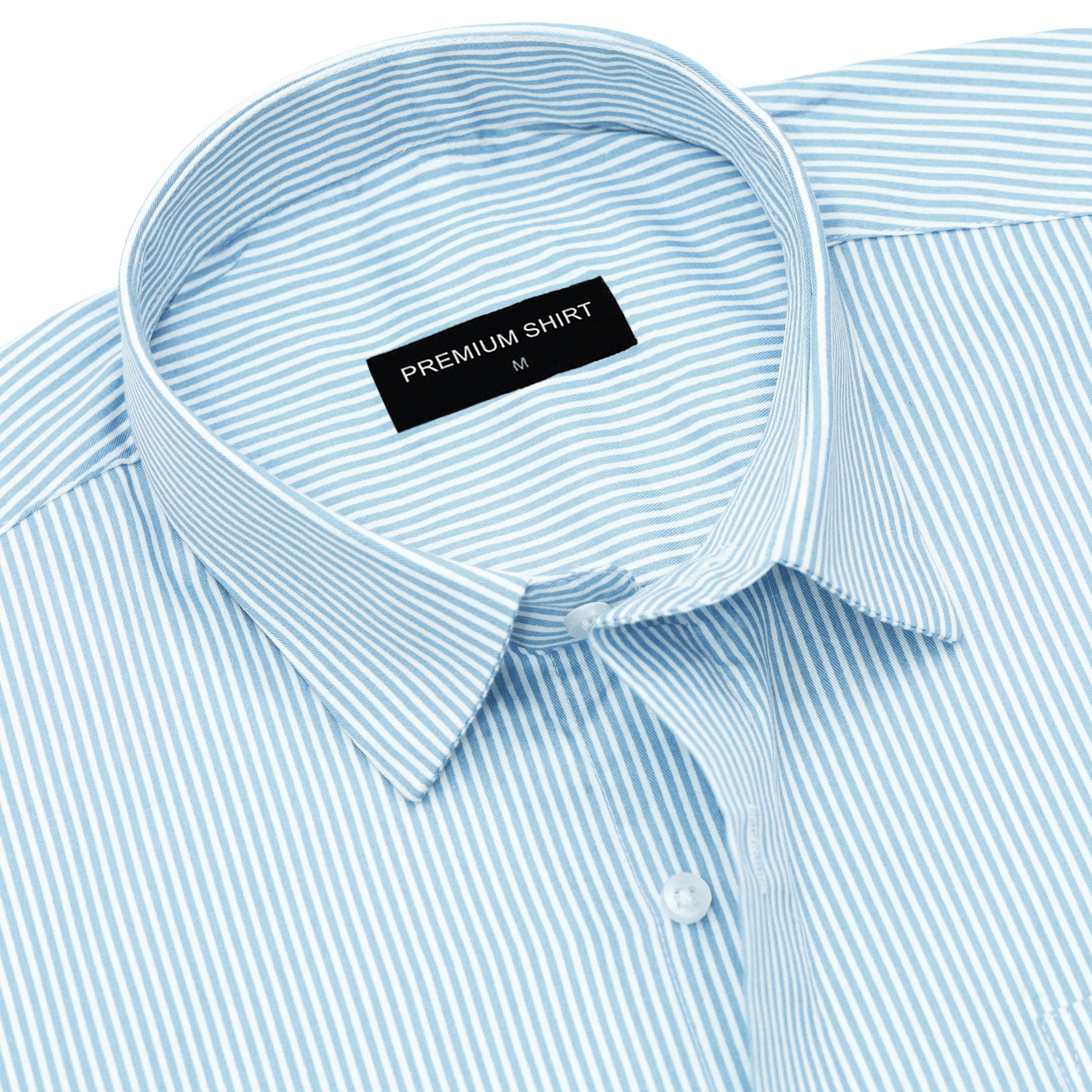 Pack of 2 Ocean Breeze & Maroon Cotton Blend Stripes Shirts Bundle For Men
