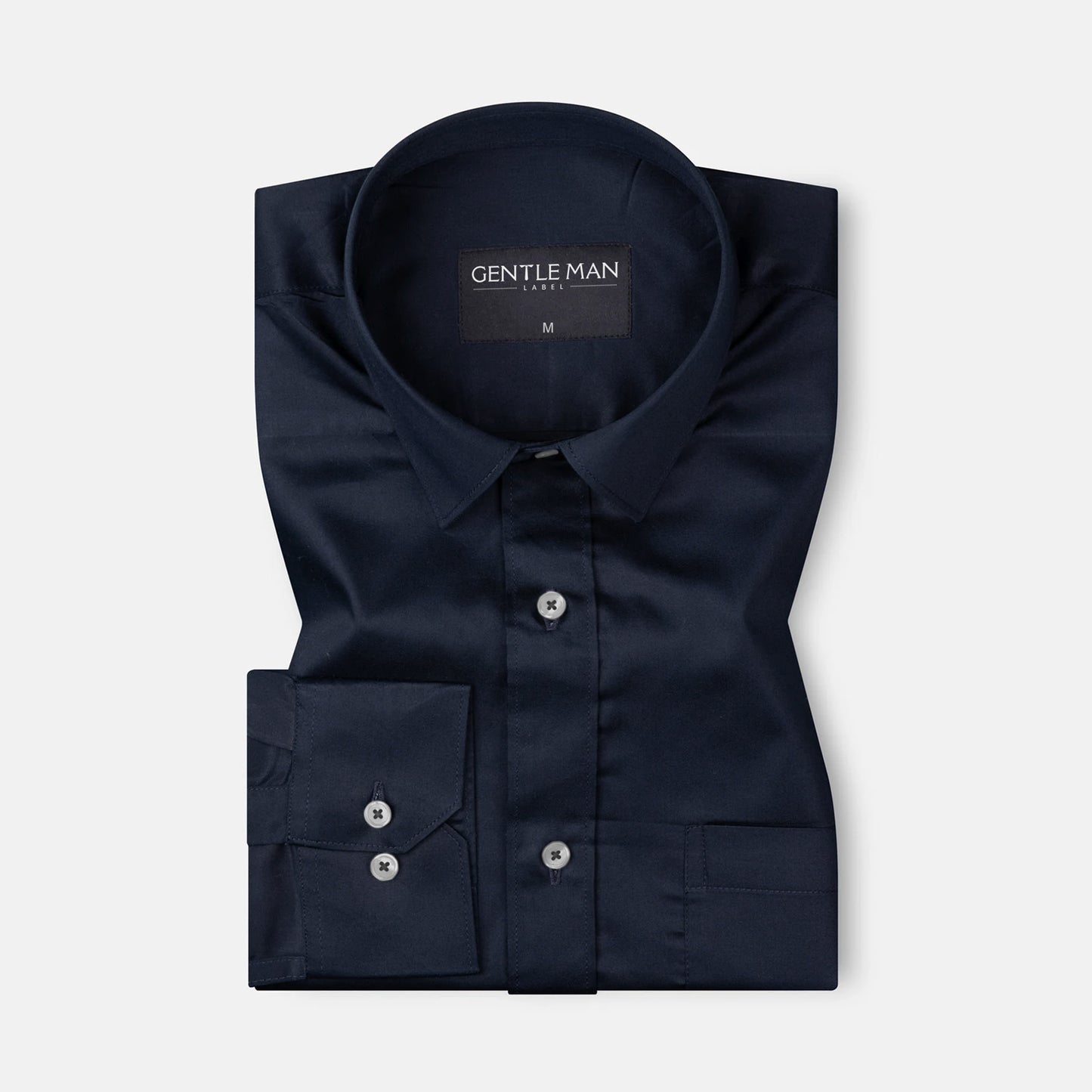 Deep Navy Blue Satin Shirt for Men