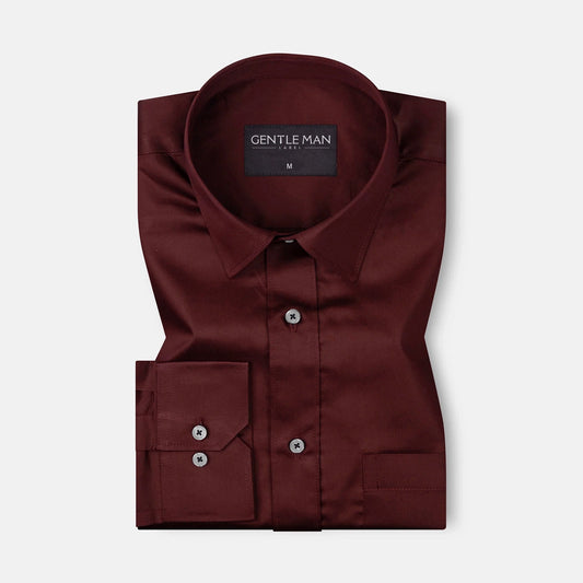 Maroon Satin Shirt for Men