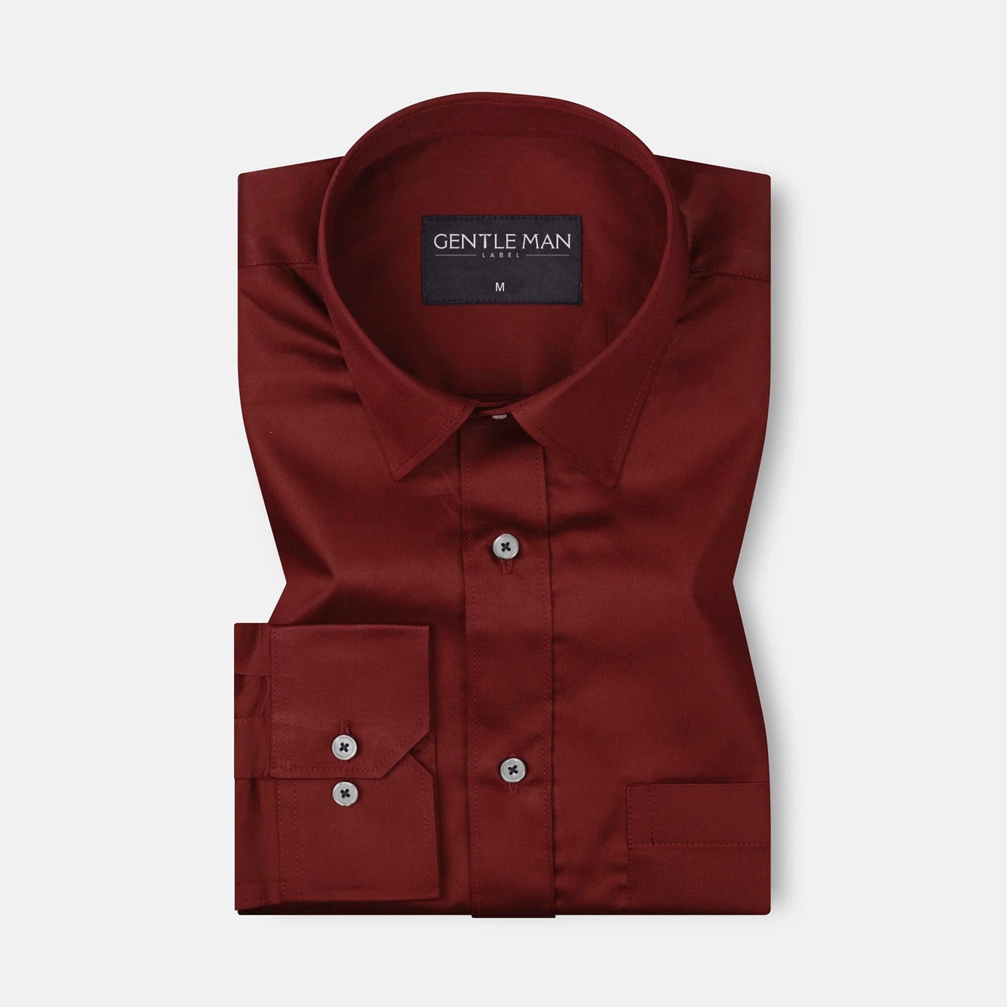 Crimson Red Satin Shirt for Men