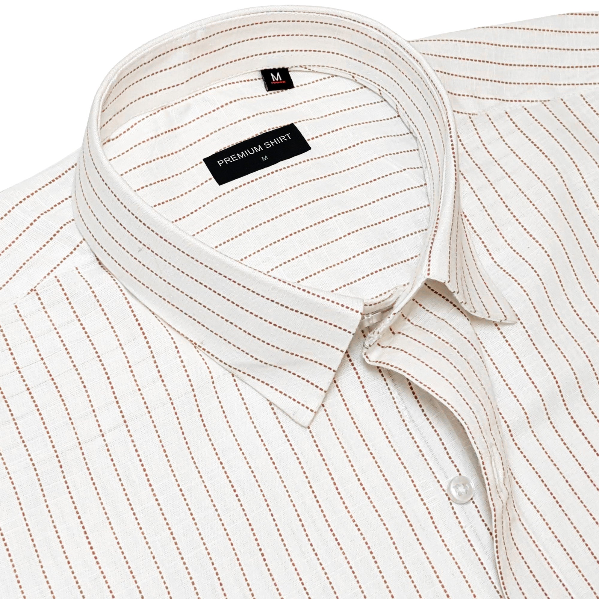 Fine Maroon Pinstripe Linen Shirt