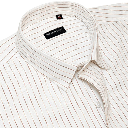 Fine Maroon Pinstripe Linen Shirt For Men