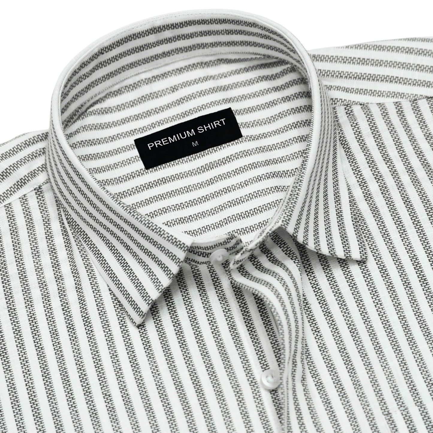 Black Prism Pinstripe Linen Shirt For Men
