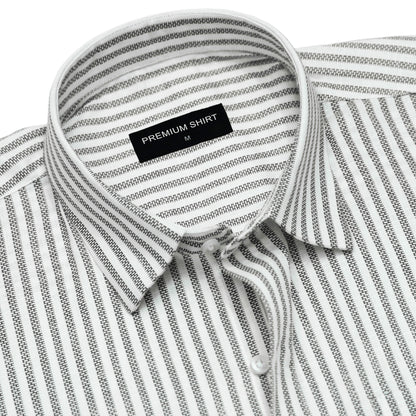 Black Prism Pinstripe Linen Shirt For Men