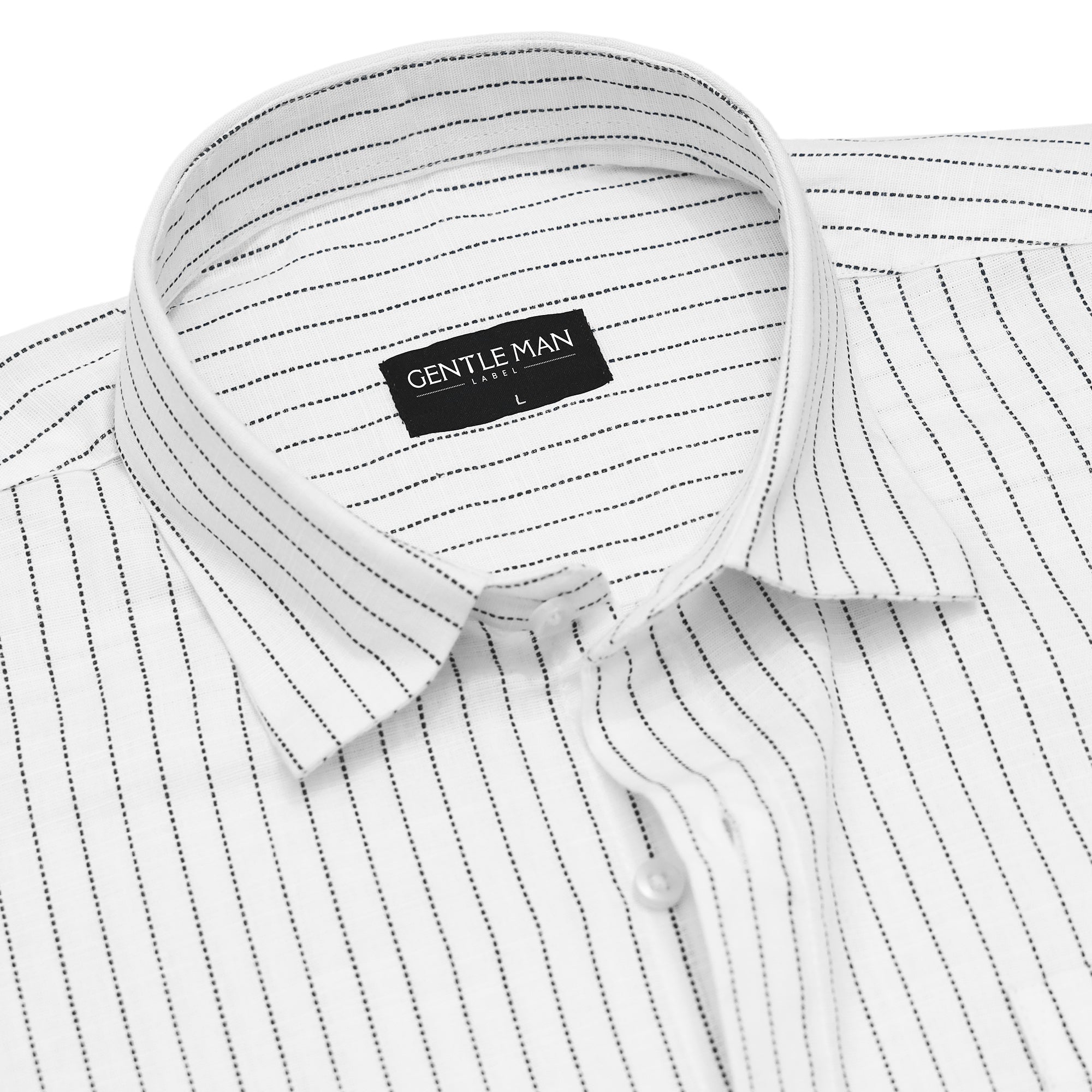 Fine Black Pinstripe Linen Shirt