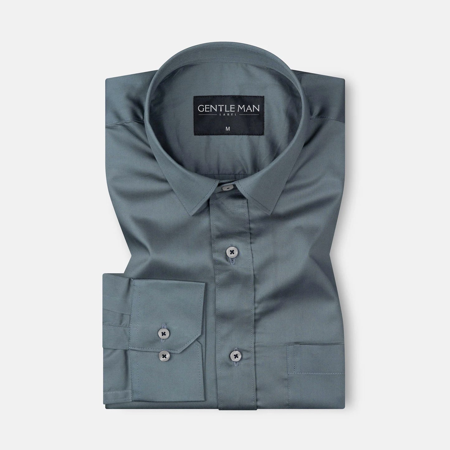 Urban Teal Satin Shirt for Men