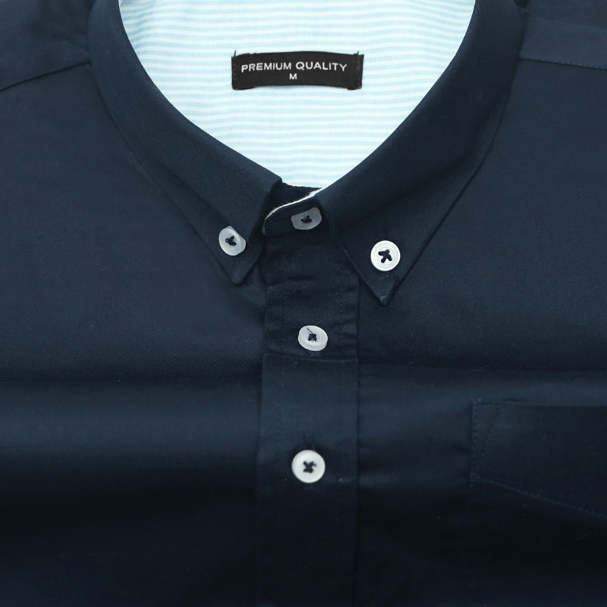Designer Navy Blue Satin Shirt for Men