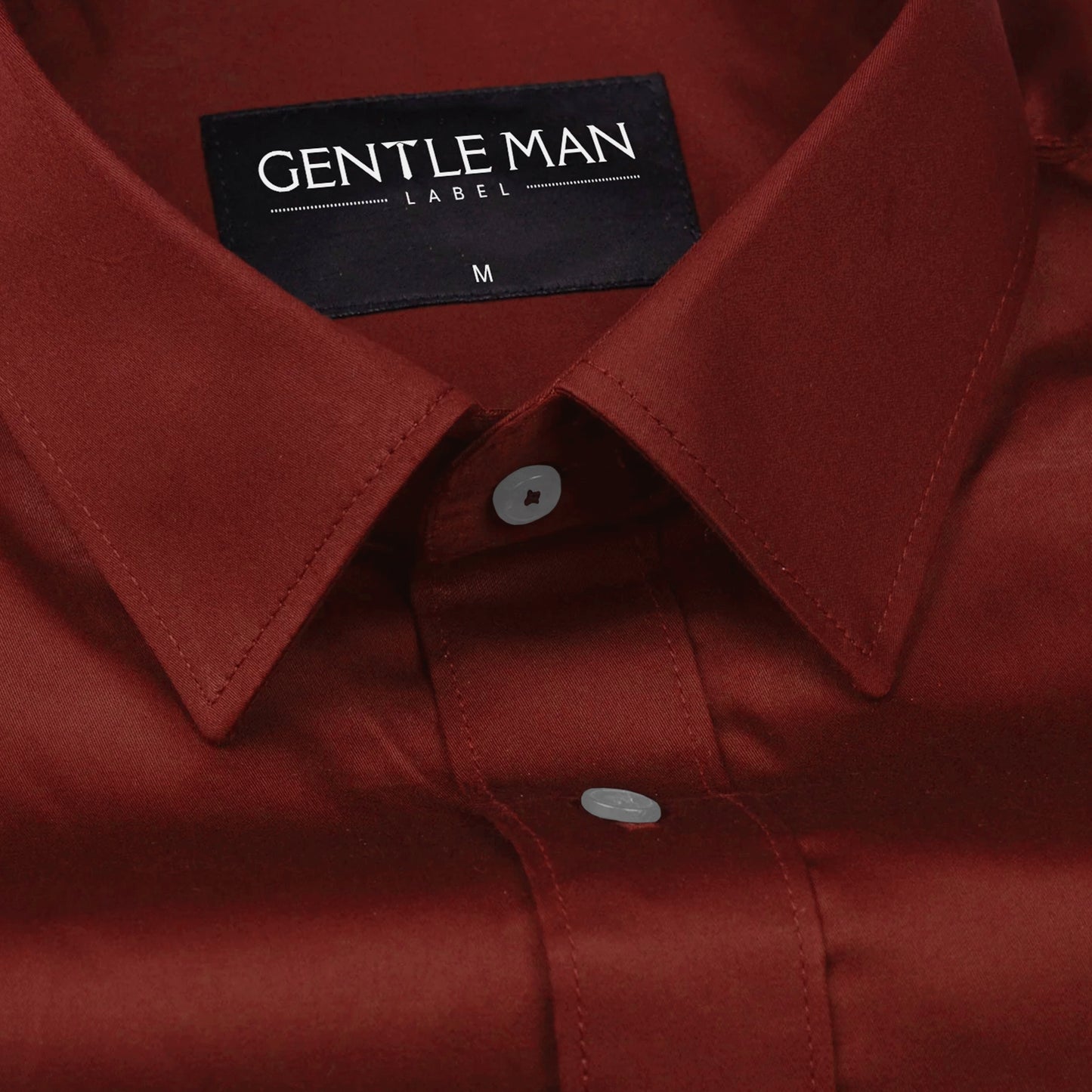 Crimson Red Satin Shirt for Men