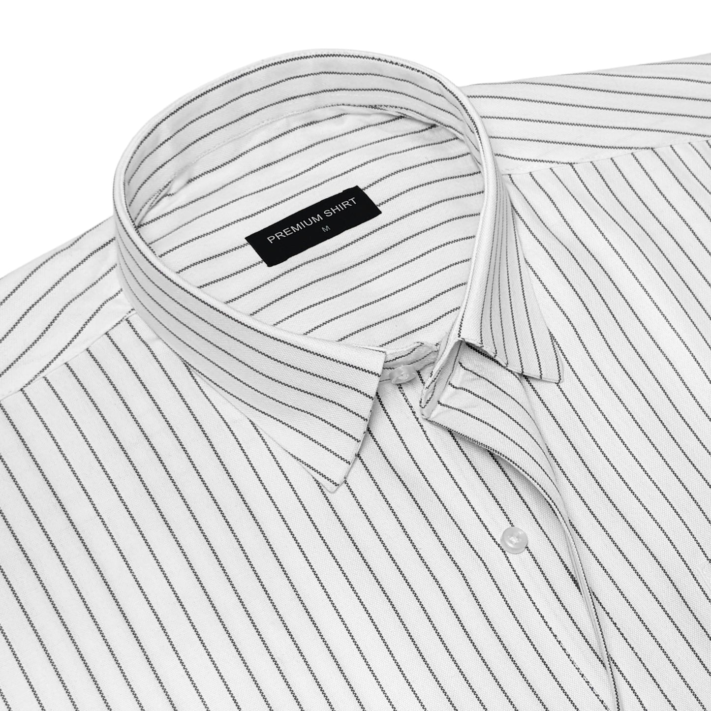 White Noir Pinstripe Oxford Shirt For Men