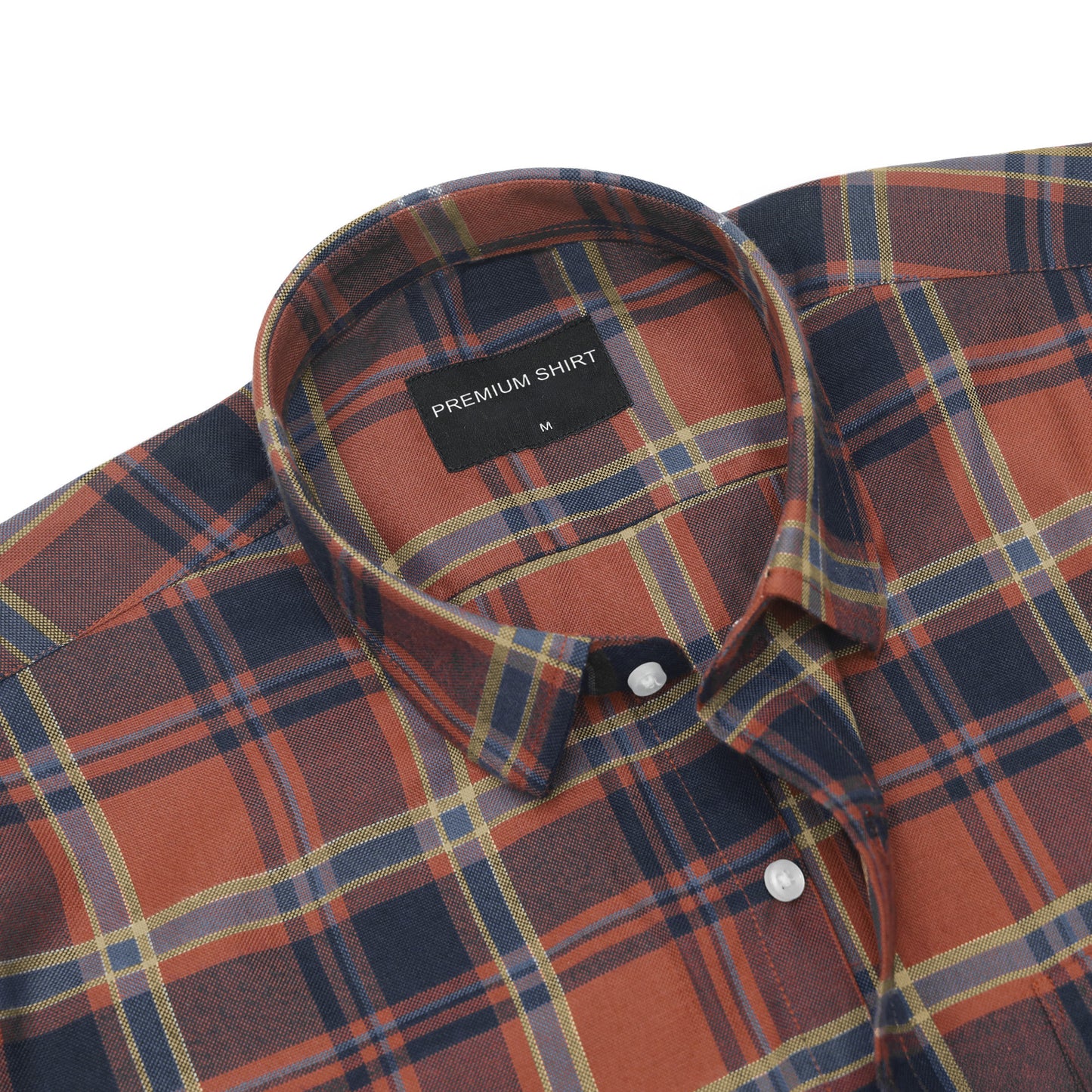 Rusty Brown Classic Check Cotton Shirt for Men