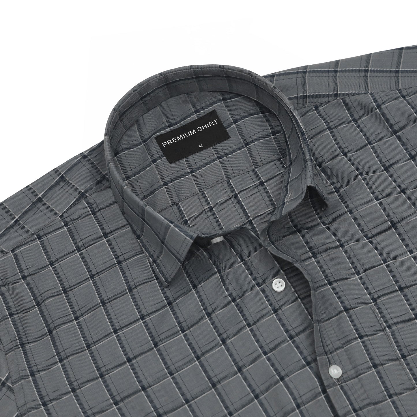 Pack of 2 Graphite & Peach White Classic Check Cotton Shirts Bundle For Men