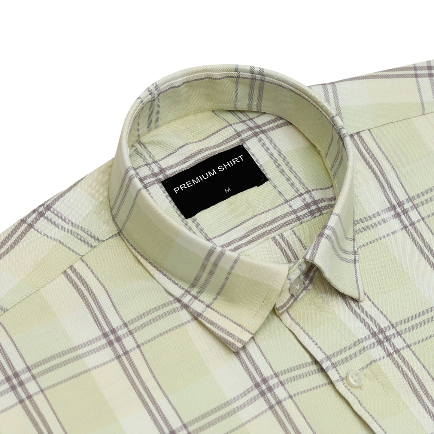 Pack of 2 Moss Green & Pale Pistachio Classic Check Cotton Shirts Bundle For Men