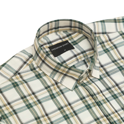 Amber Forest Classic Check Paper Cotton Shirt For Men