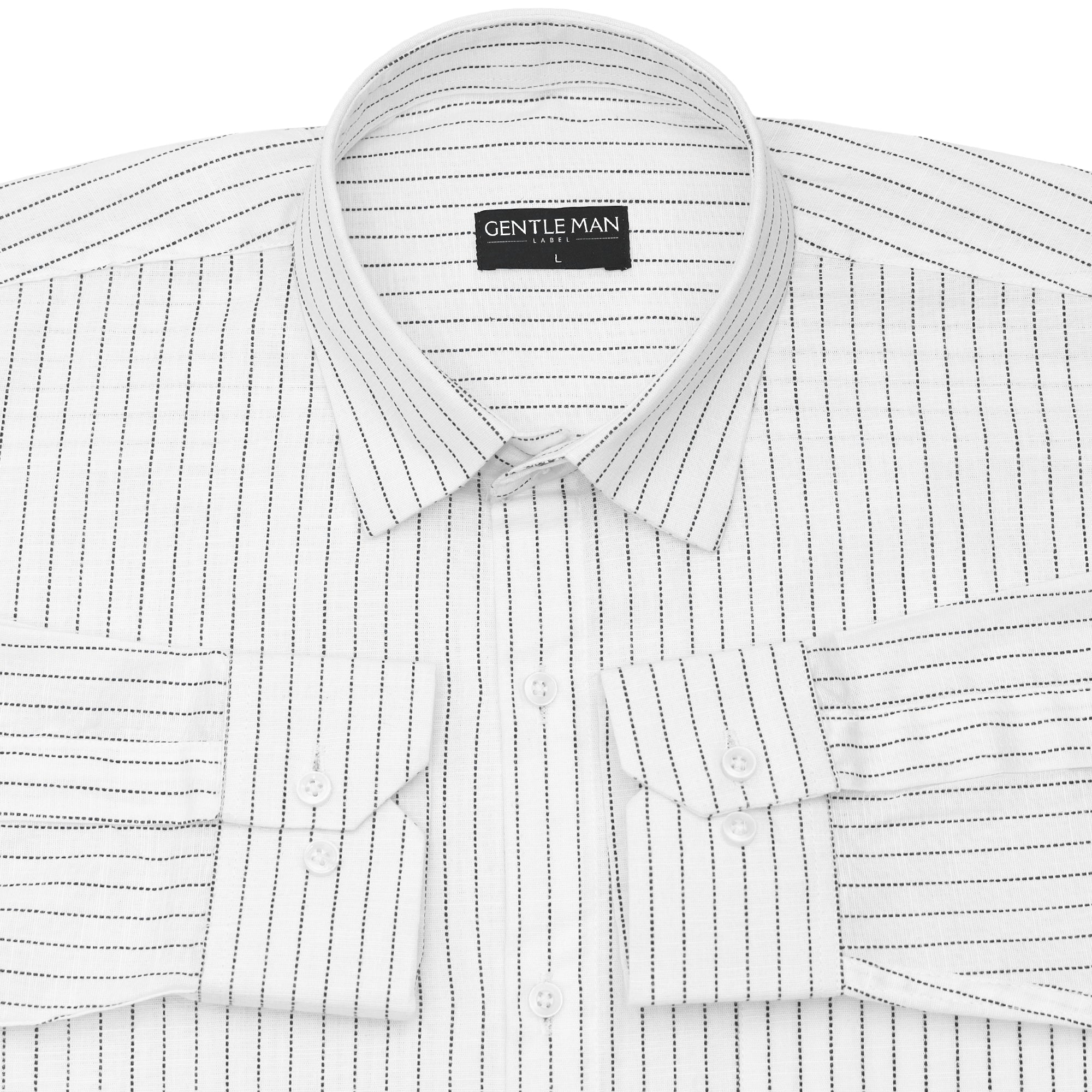 Fine Black Pinstripe Linen Shirt