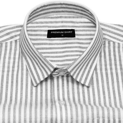 Black Prism Pinstripe Linen Shirt For Men