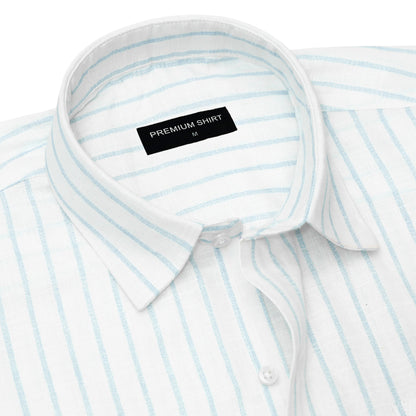 Pack of 2 Charcoal & Skyline Pinstripe Linen Shirts Bundle For Men