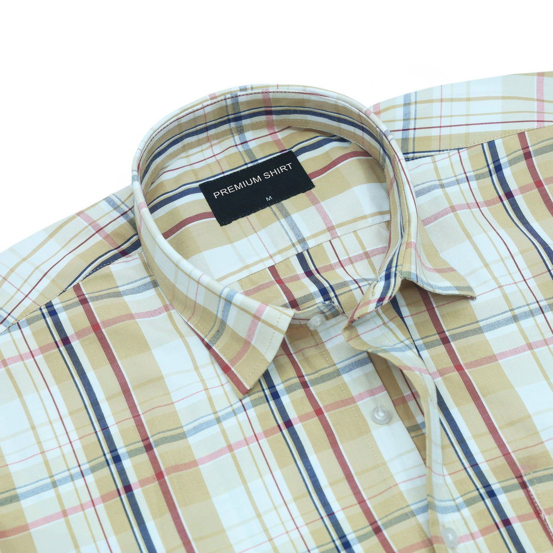 Pack of 2 Amber Forest & Golden Beige Classic Check Cotton Shirts Bundle For Men