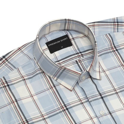 Skyline Classic Check Paper Cotton Shirt For Men