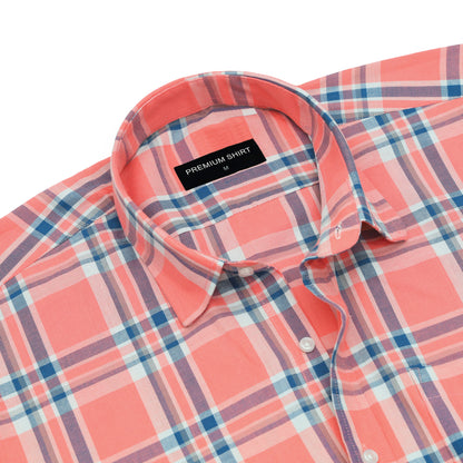 Coralberry Classic Check Cotton Shirt for Men