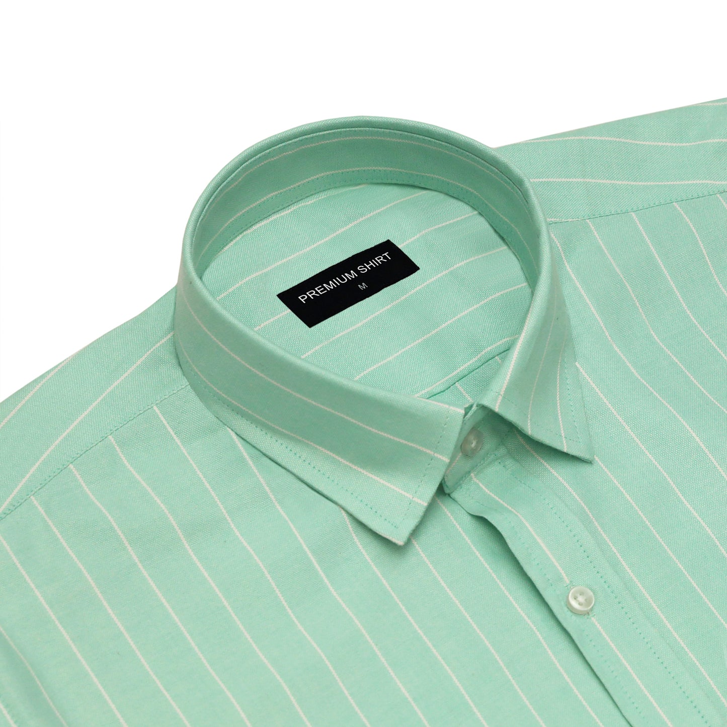 Icy Mint Pinstripe Oxford Shirt For Men