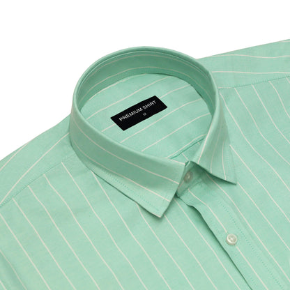 Icy Mint Pinstripe Oxford Shirt For Men