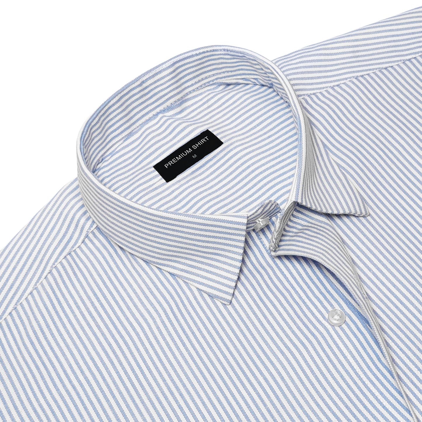 Bold Blue Pinstripe Oxford Shirt For Men