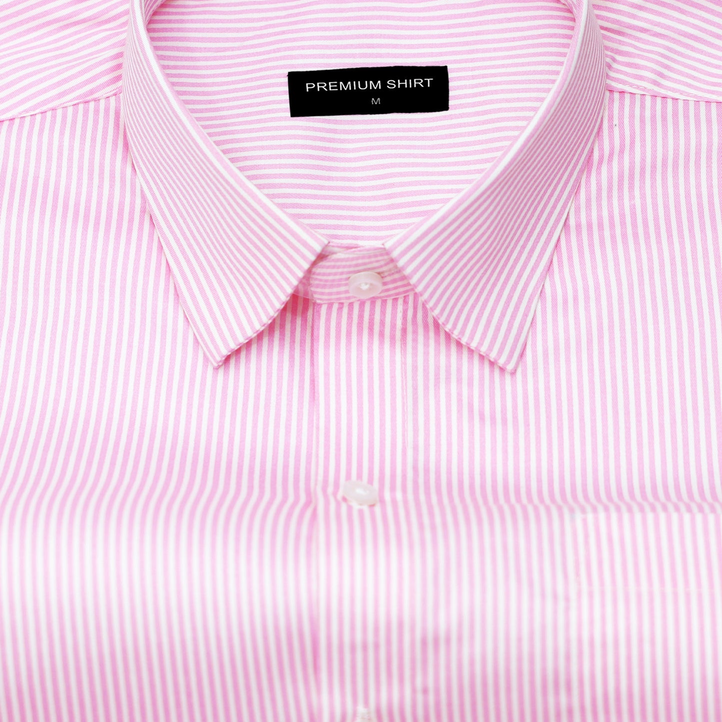 Pink Cotton Blend Stripes Shirt for Men
