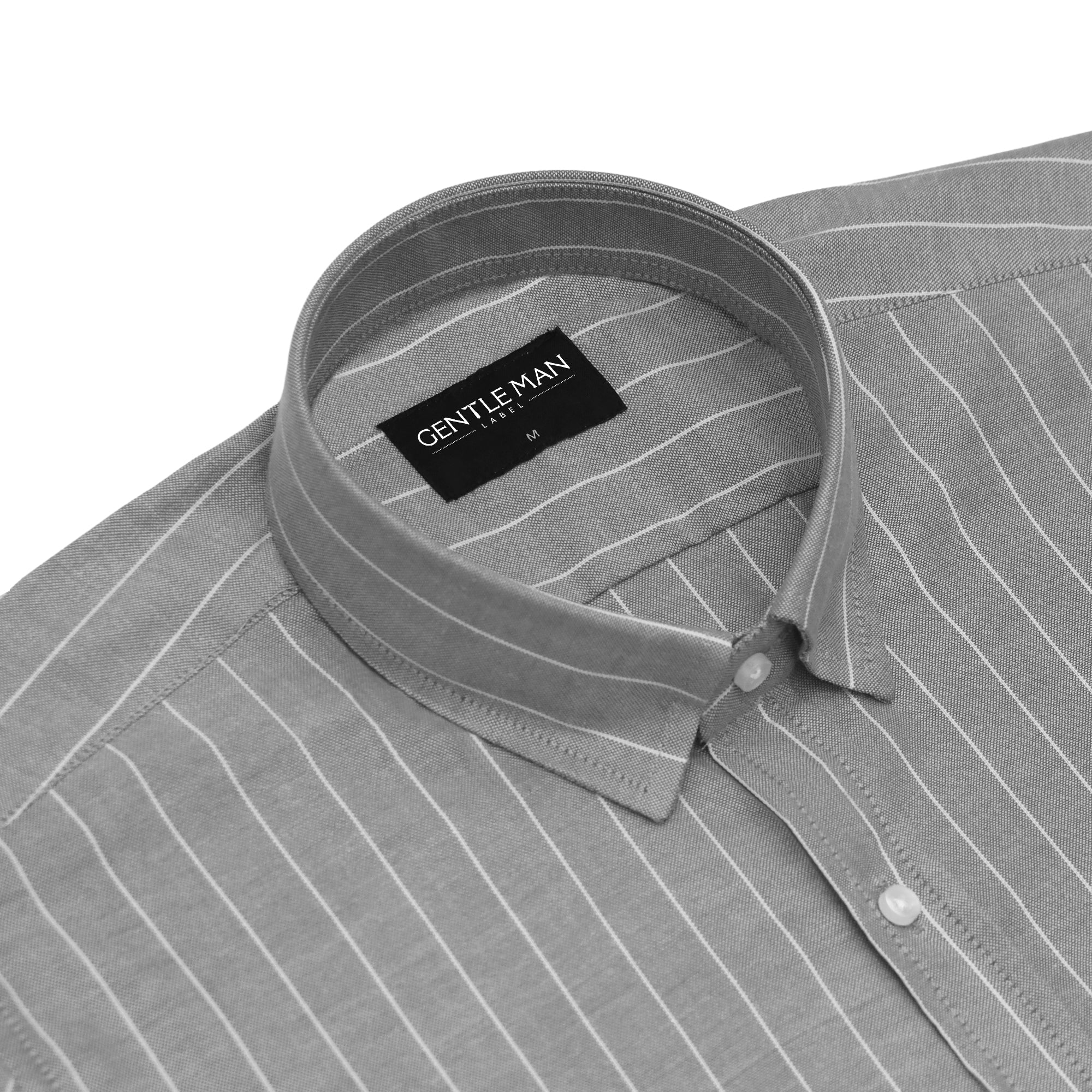 Ash Grey Pinstripe Oxford Shirt