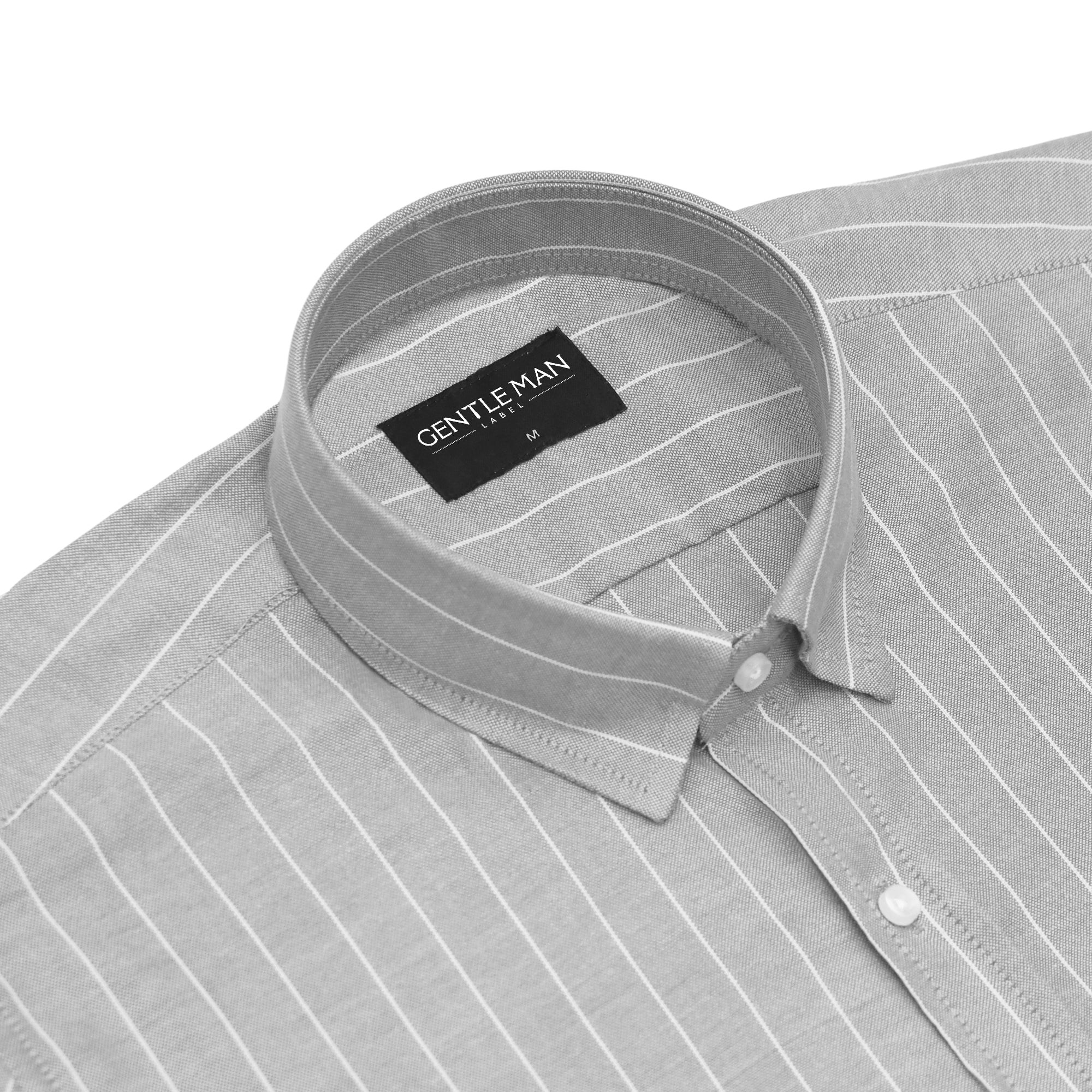 Cloud Grey Pinstripe Oxford Shirt