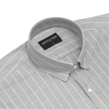 Cloud Grey Pinstripe Oxford Shirt